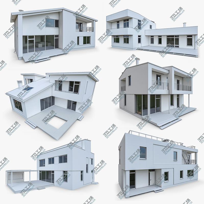 images/goods_img/2021040162/3D model Modern Cottage Houses - 6 Pack/2.jpg